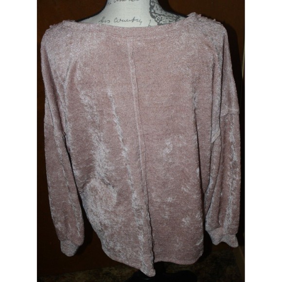 Maurices Women's Pink Pullover Sweater Sz XL LS Applique Neck Sparkles - Picture 7 of 8